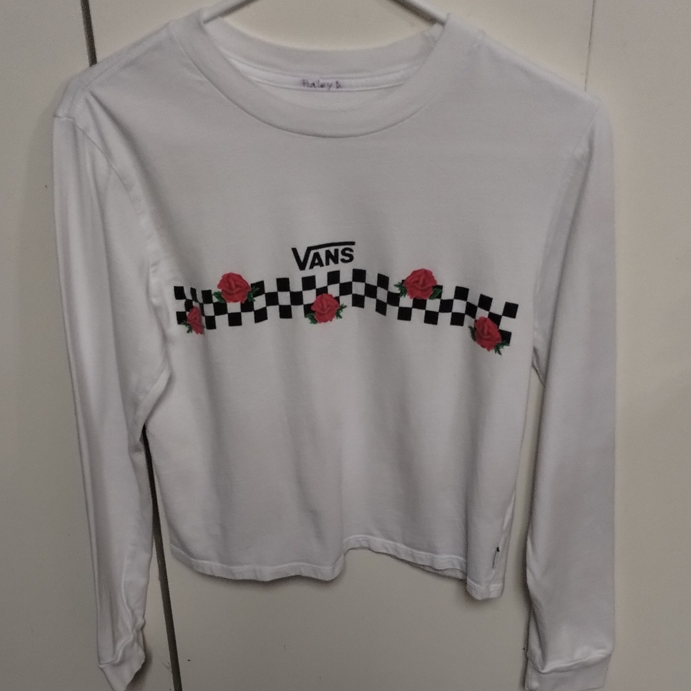 Vans Cropped Long Sleeve Top Size X Small